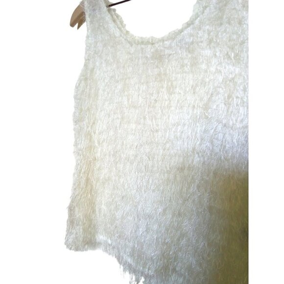 CLAUDIA Richard Vintage Eyelash Sheer Sleeveless Tank Top Sz M - Picture 2 of 5